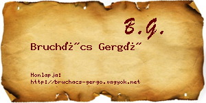 Bruchács Gergő névjegykártya