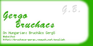 gergo bruchacs business card